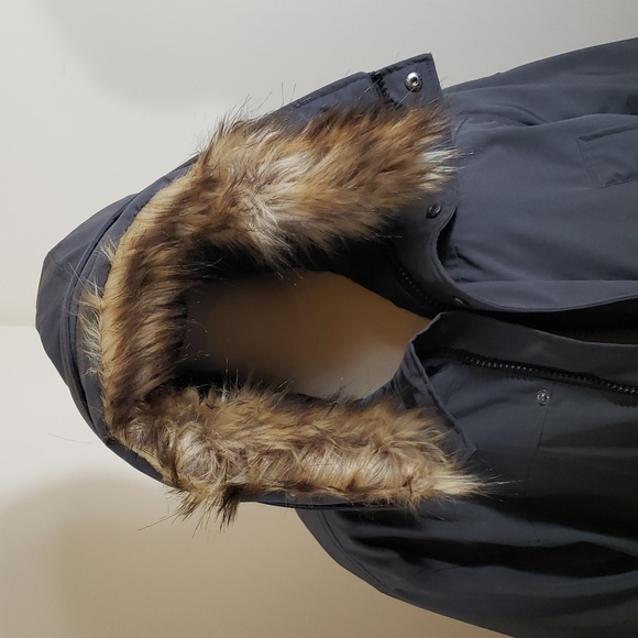 NWT Men's River Edge by Zeroxposur Dark Gray Hooded Coat/Parka, Faux Fur, Size L - Picture 7 of 16